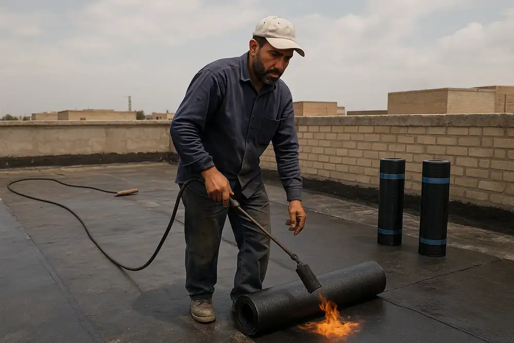 تصویر نصب ایزوگام توسط تیم متخصص