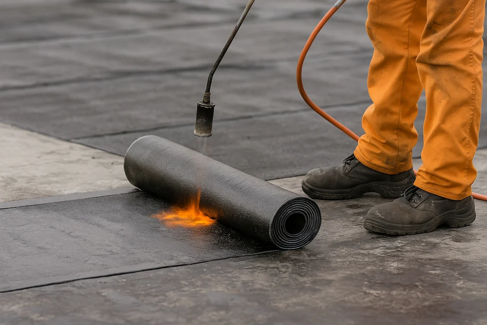 مرحله نصب ایزوگام در صومعه سرا