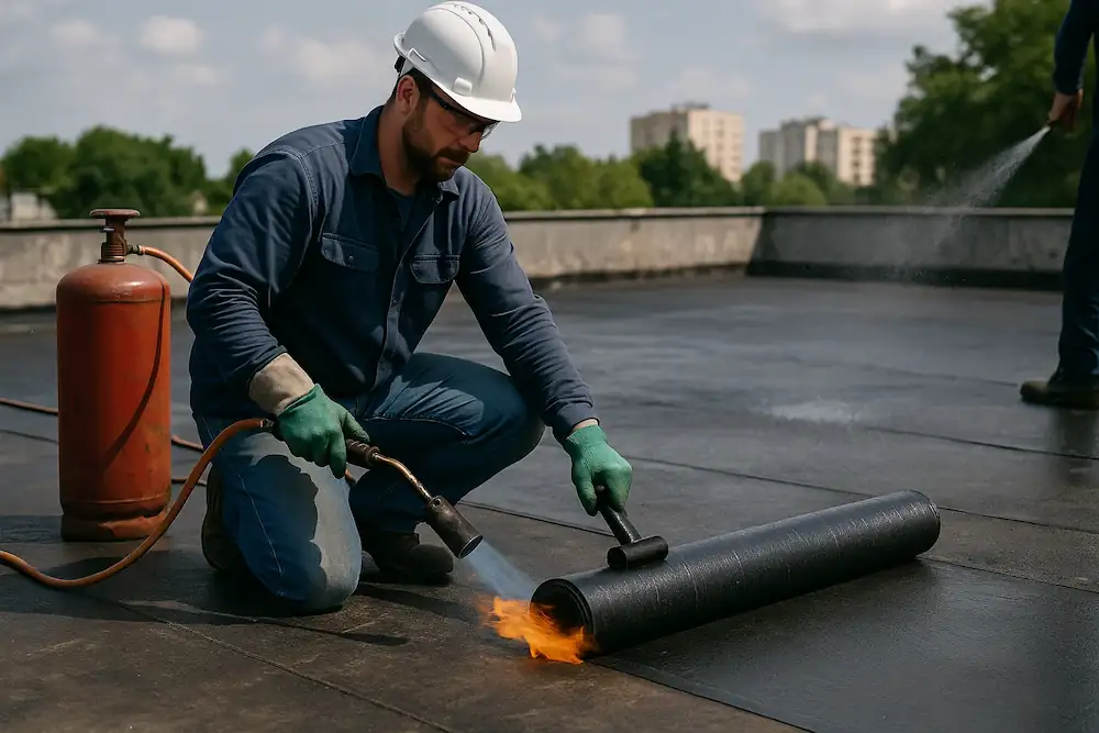 نصاب در حال نصب ایزوگام در محلات