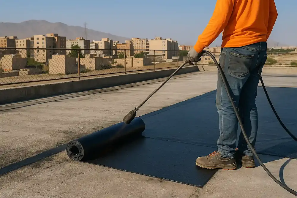 تصویر نصب ایزوگام در بهارستان