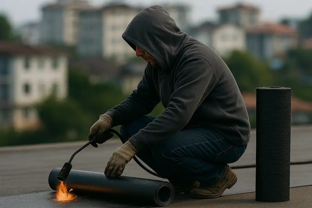 تصویر نصب ایزوگام در بندر انزلی